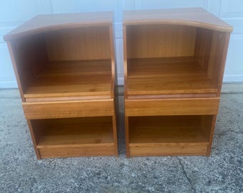 Pair of Danish Modern Scandinavian Teak Nightstands