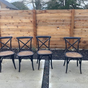 Set of 4 Vintage Cane Josef Hoffman/Thonet Style Bentwood Chair, caned seat, distressed finish