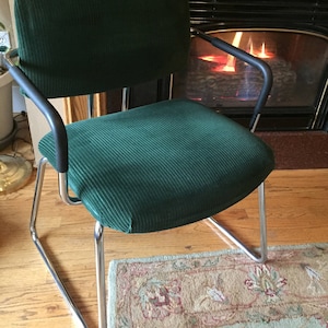 Vintage Hon Upholstered Tubular Chrome office or Dining Chairs (5 available)