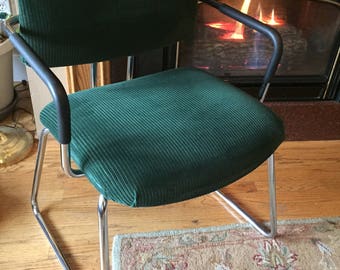 TAX RELIEF SALE- Vintage Hon Upholstered Tubular Chrome office or Dining Chairs (5 available)