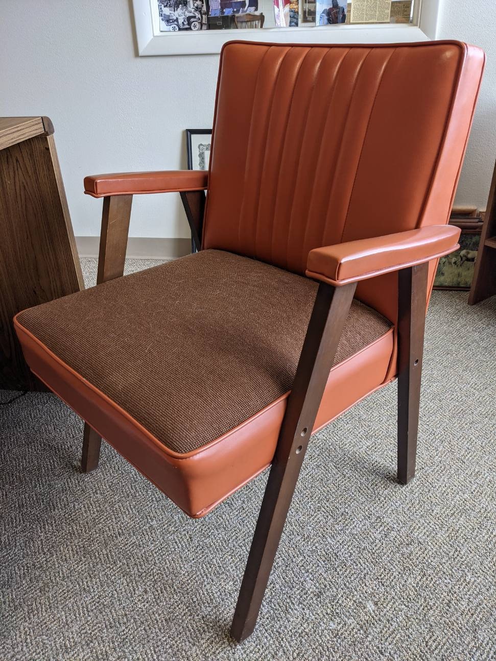 Mid Century Modern Jens Risom Style Walnut Arm Chair Office Chair