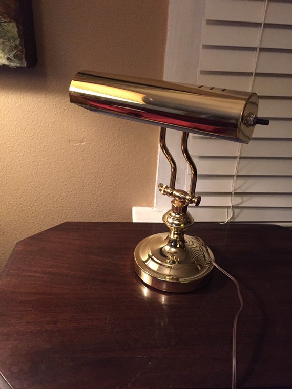 Vintage Brass Table Lamp Piano Desk Lamp Etsy
