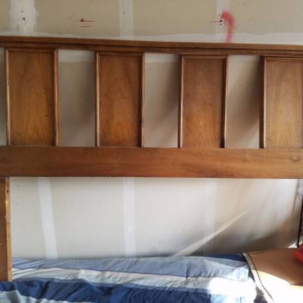 Hollywood Regency Walnut Queen Headboard
