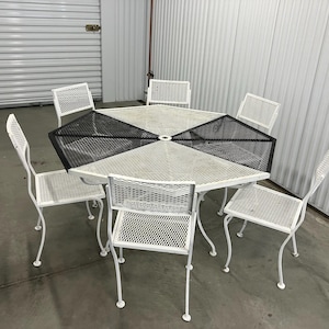 Woodard Vintage Mesh Patio Set, 6 chairs and  54” dining table
