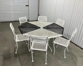 Woodard Vintage Mesh Patio Set, 6 chairs and  54” dining table