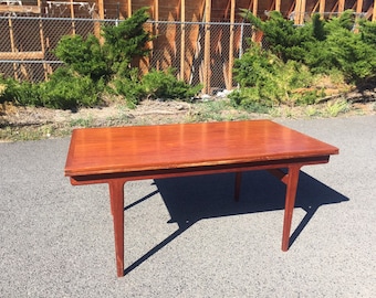 Danish Mid-Century Modern Teak Expandable Dining Table