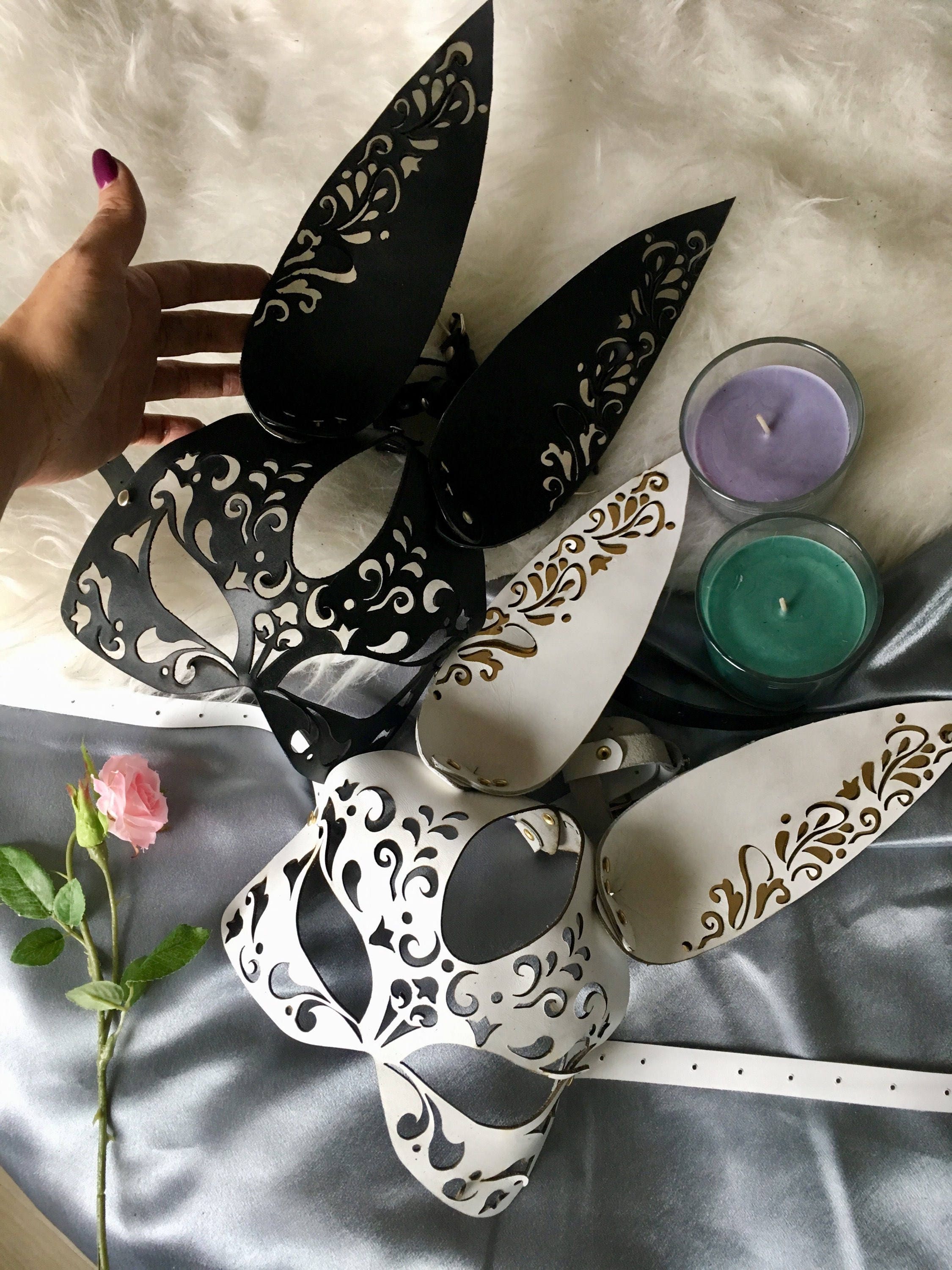 Rabbit maskLeather bunny mask rabbit mask party mask bdsm Etsy