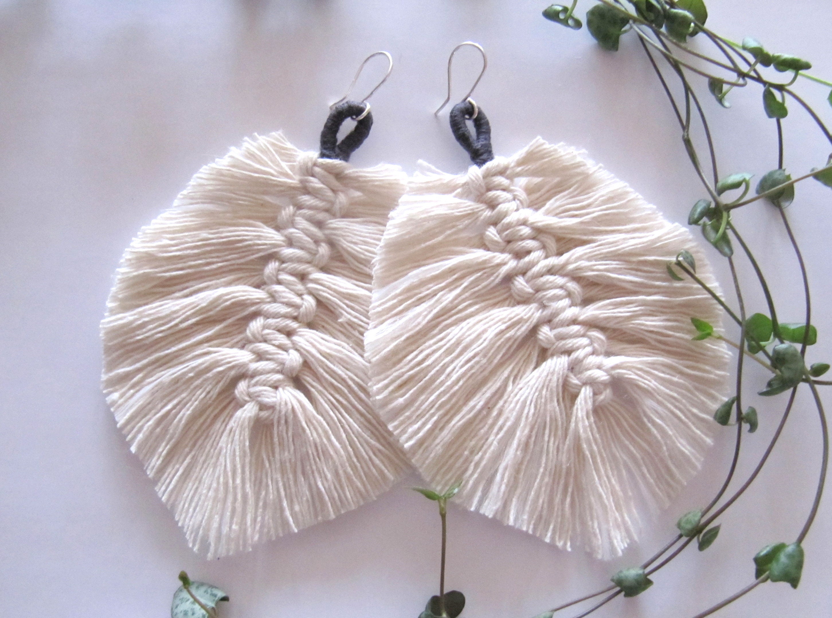 Macrame Feather Earrings main image 1
