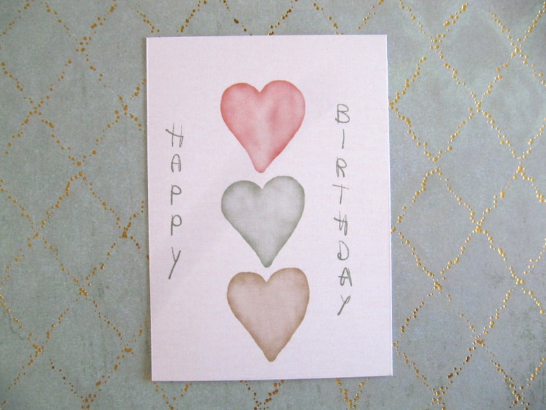 Birthday Jewelry Card, Heart Birthday Card, Watercolor Card, Bracelet Card, Gift Card, Happy Birthday Card, Bracelet Display image 3