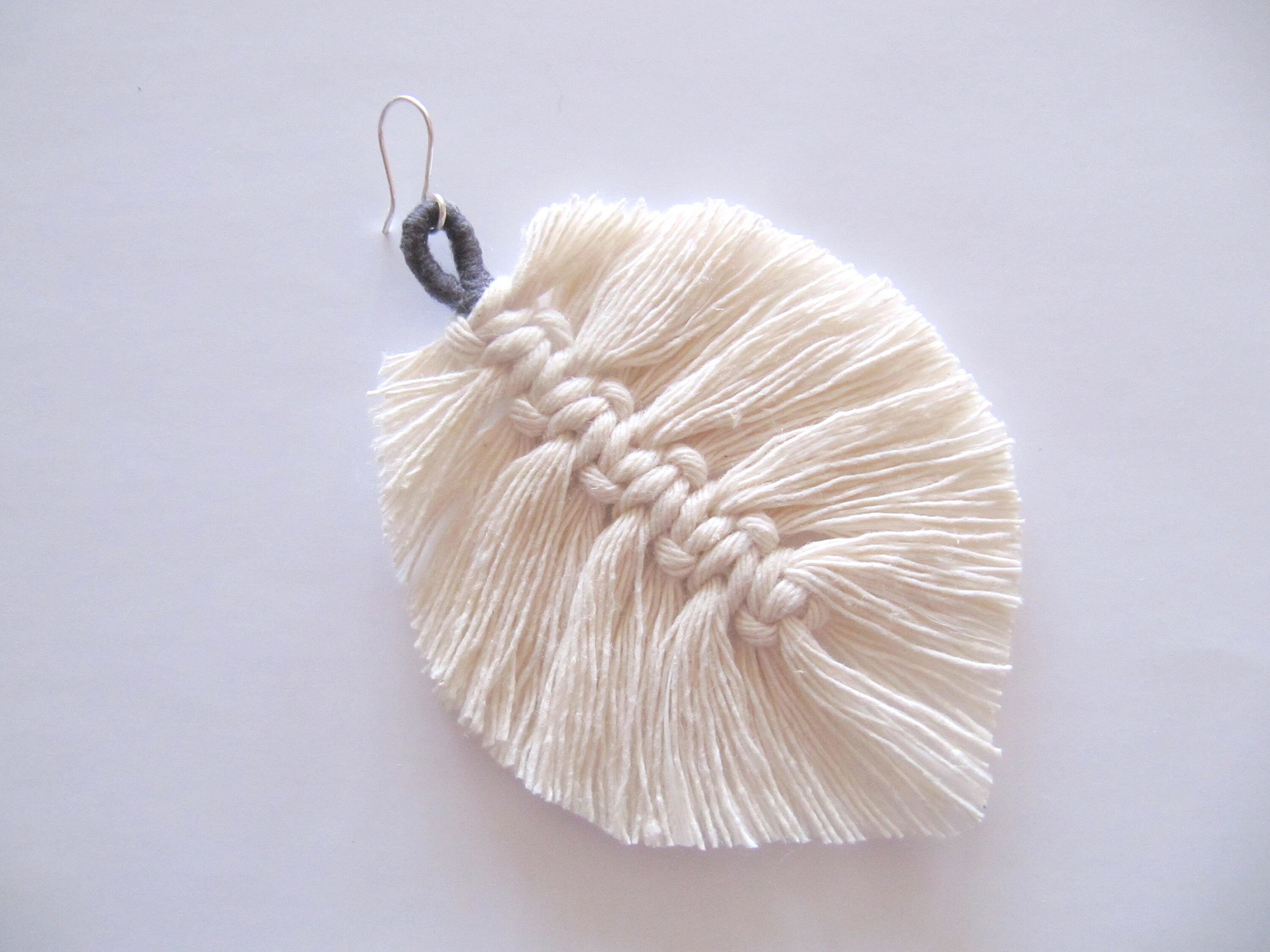 Macrame Feather Earrings