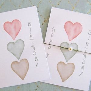 Birthday Jewelry Card, Heart Birthday Card, Watercolor Card, Bracelet Card, Gift Card, Happy Birthday Card, Bracelet Display image 1