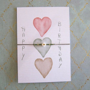 Birthday Jewelry Card, Heart Birthday Card, Watercolor Card, Bracelet Card, Gift Card, Happy Birthday Card, Bracelet Display image 4