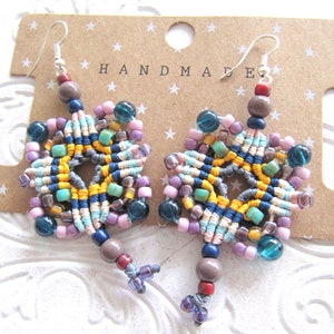 Macrame Earrings, Boho Chic Macrame Earrings, Handmade Macrame Earrings, Boho Earrings, Gipsy Earrings, Gift for Women, Hippie