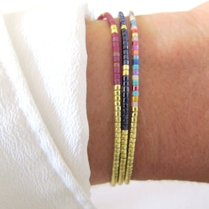 Bracelet Miyuki, bracelet filigrane Miyuki, bracelet fin Petit cadeau meilleur ami, bracelet délicat avec carte de voeux, bracelet exclusif