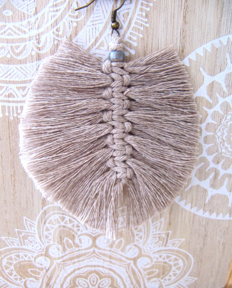 Feather, Boho Earrings Cotton Earrings Macrame Earrings Feather Summer Jewelry Feather Earrings Boho Jewelry Macrame Jewelry