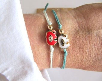 Bracelet elephant various colors/ Macrame bracelets evil eye elephant/ Personalized bracelet/ Boho bracelet, gift for woman/ hippie