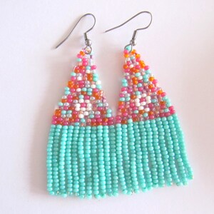Böhmische Perlen Ohrringe Damen - Bunte Hängeohrringe Boho Style