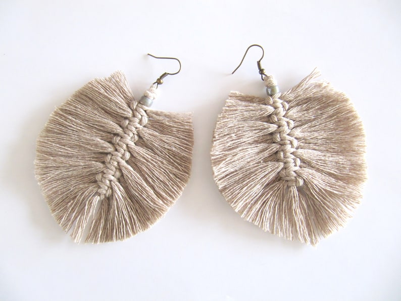Feather, Boho Earrings Cotton Earrings Macrame Earrings Feather Summer Jewelry Feather Earrings Boho Jewelry Macrame Jewelry