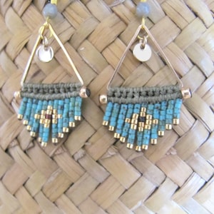 Miyuki macrame earrings, miyuki jewelry, Hippie earrings, macrame jewelry, miyuki jewelry, women earrings, gift for women, Christmas gift