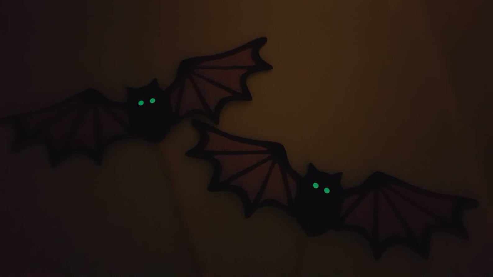 Bats with glow in the dark eyes halloween cake topper Etsy