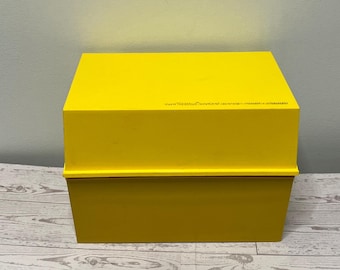 VTG Betty Crocker Recipe Card Library Yellow Plastic Box 1970s Retro Kitchen