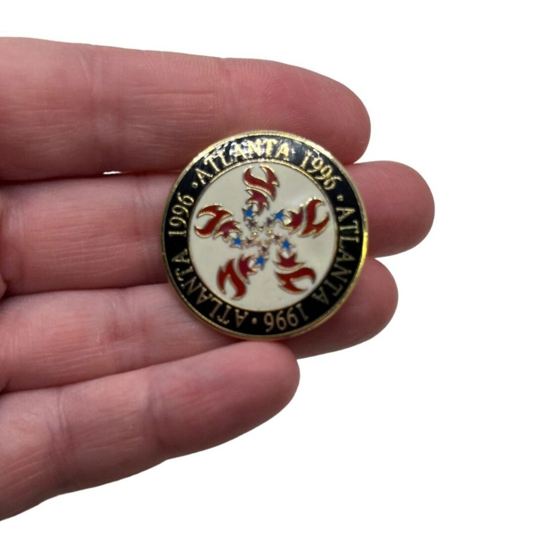 1996 Atlanta Olympics Lapel Pin Gold Tone Enamel Souvenir Collectible ...