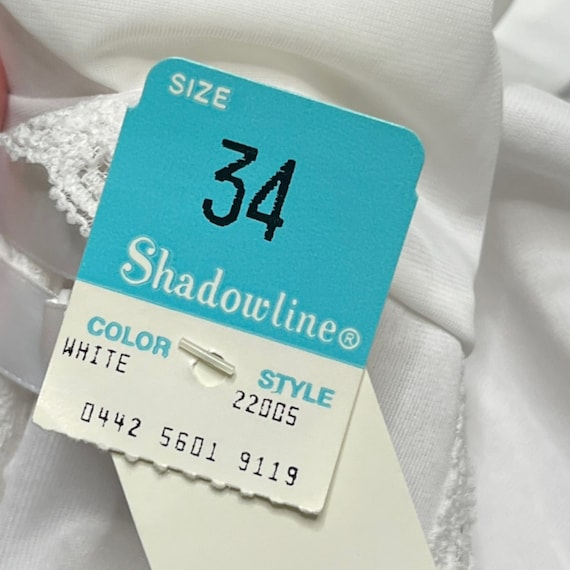 Vtg Shadowline White Camisole Nylon USA Size 34 N… - image 7