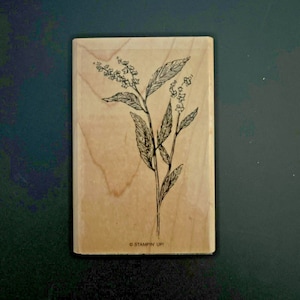 Stampin’ Up! Wood Mounted Rubber Stamp- Flower Botanical NOS scrapbooking