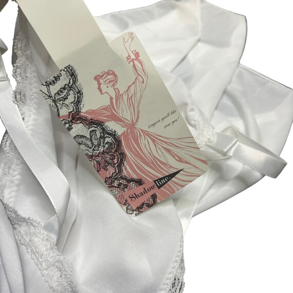 Vtg Shadowline White Camisole Nylon USA Size 34 N… - image 8