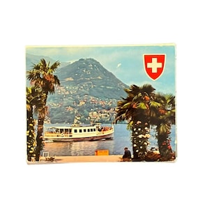 Vintage Lugano Zurich Mini Postcard Book | Paper Ephemera Collectibles & Travel Memories