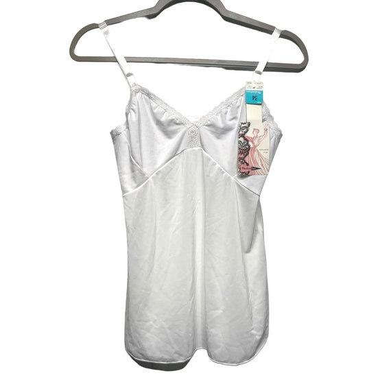 Vtg Shadowline White Camisole Nylon USA Size 34 N… - image 1