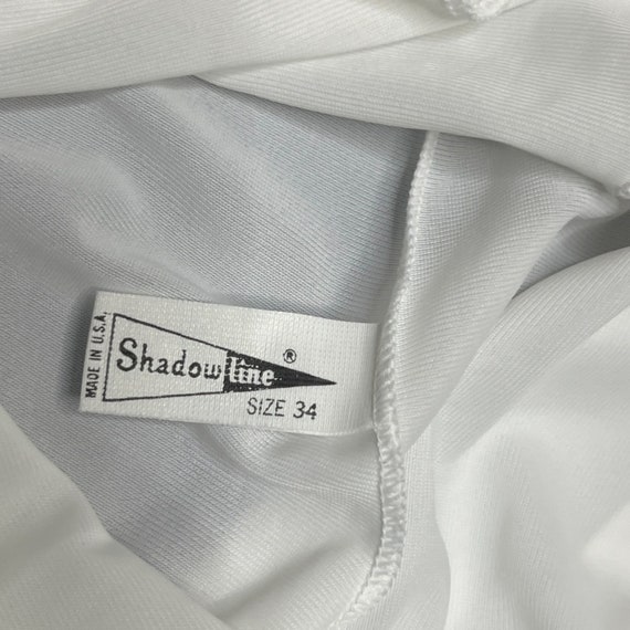 Vtg Shadowline White Camisole Nylon USA Size 34 N… - image 10