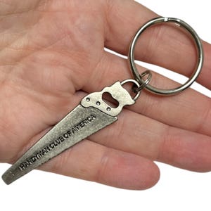 Handyman Club of America Charm Key Chain Hand SAW Silver-tone 2.5&quot; Wood-working