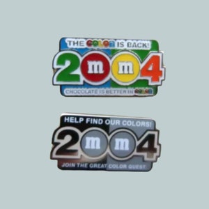 2004 M&M&#39;s Candy Lapel Pin Lot | The Color Is Back Help Find Our Color Collectible Pins
