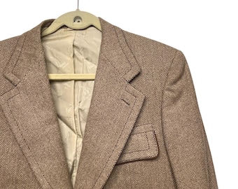 Brioni Roman Style Brown Herringbone Blazer Sport Coat 2 Button Jacket Luxury