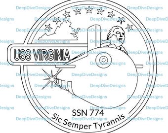 Escudo del USS Virginia SSN-774 (archivo .svg)