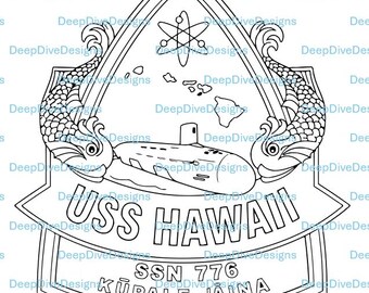 Escudo del USS Hawaii SSN-776 (archivo .svg)