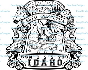 Escudo del USS IDAHO SSN-799 (archivo .svg)