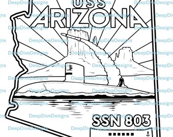 Escudo del USS Arizona SSN-803 (archivo .svg)