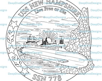 Escudo del USS New Hampshire SSN-778 (archivo .svg)