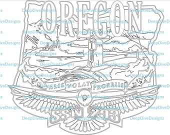 Escudo del USS Oregon SSN-793 (archivo .svg)