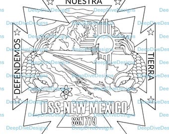 Escudo del USS New Mexico SSN-779 (archivo .svg)