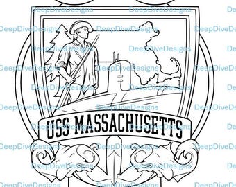 Escudo del USS Massachusetts SSN-798 (archivo .svg)