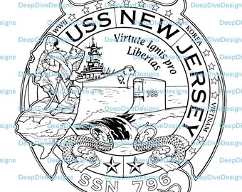 Escudo del USS New Jersey SSN-796 (archivo .svg)