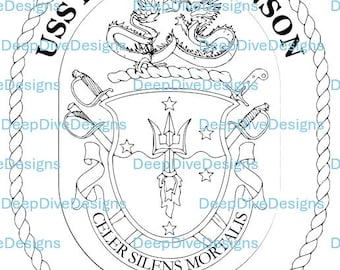 Escudo del USS Ralph Johnson DDG-114 (archivo .svg)