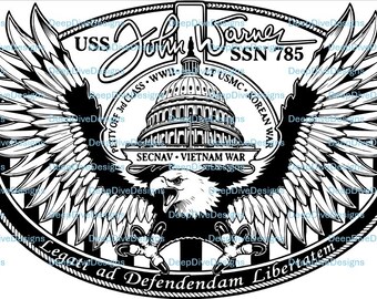 Escudo del USS John Warner SSN-785 (archivo .svg)