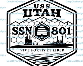 Escudo del USS Utah SSN-801 (archivo .svg)