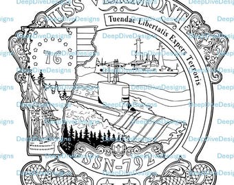Escudo del USS Vermont SSN-792 (archivo .svg)