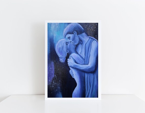 Der Kuss Poster Kuss Kunstdruck Modernes Wandbild Moderne Etsy