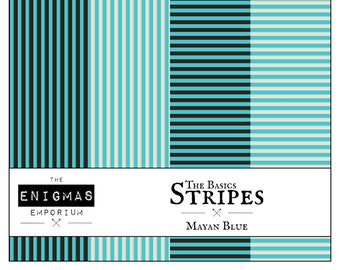 Stripe A4 Paper - Mayan Blue